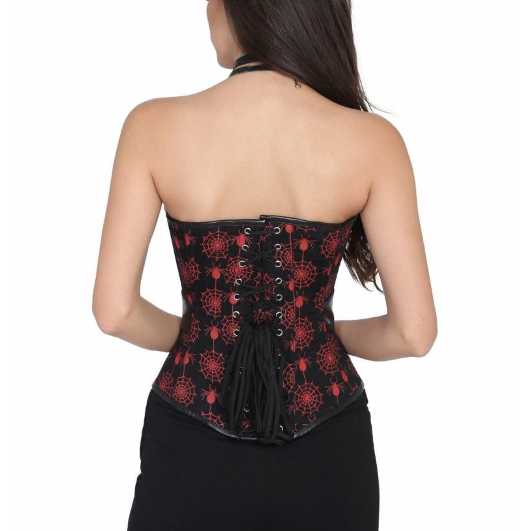 Blair Spiderweb Corset Rear View - Naughty Kitten Clothing