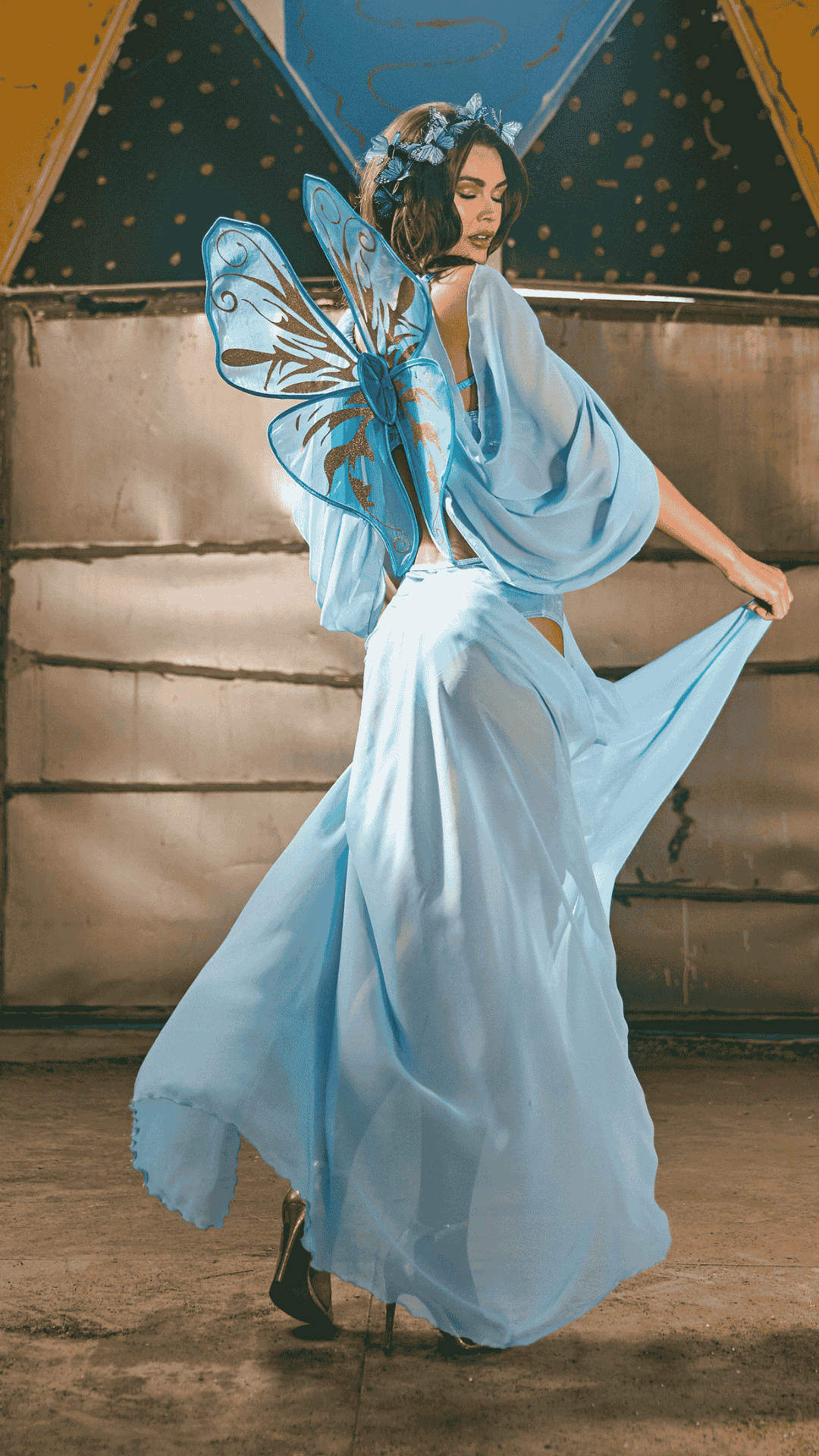 Fairy Butterfly Fantasy Costume Rear View - Naughty Kitten Clothing Halloween Costume