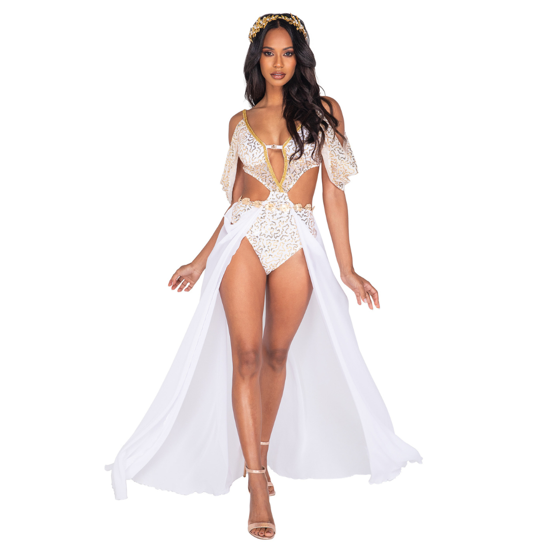 Goddess Glam Costume Front View - Naughty Kitten Clothing Halloween Costume