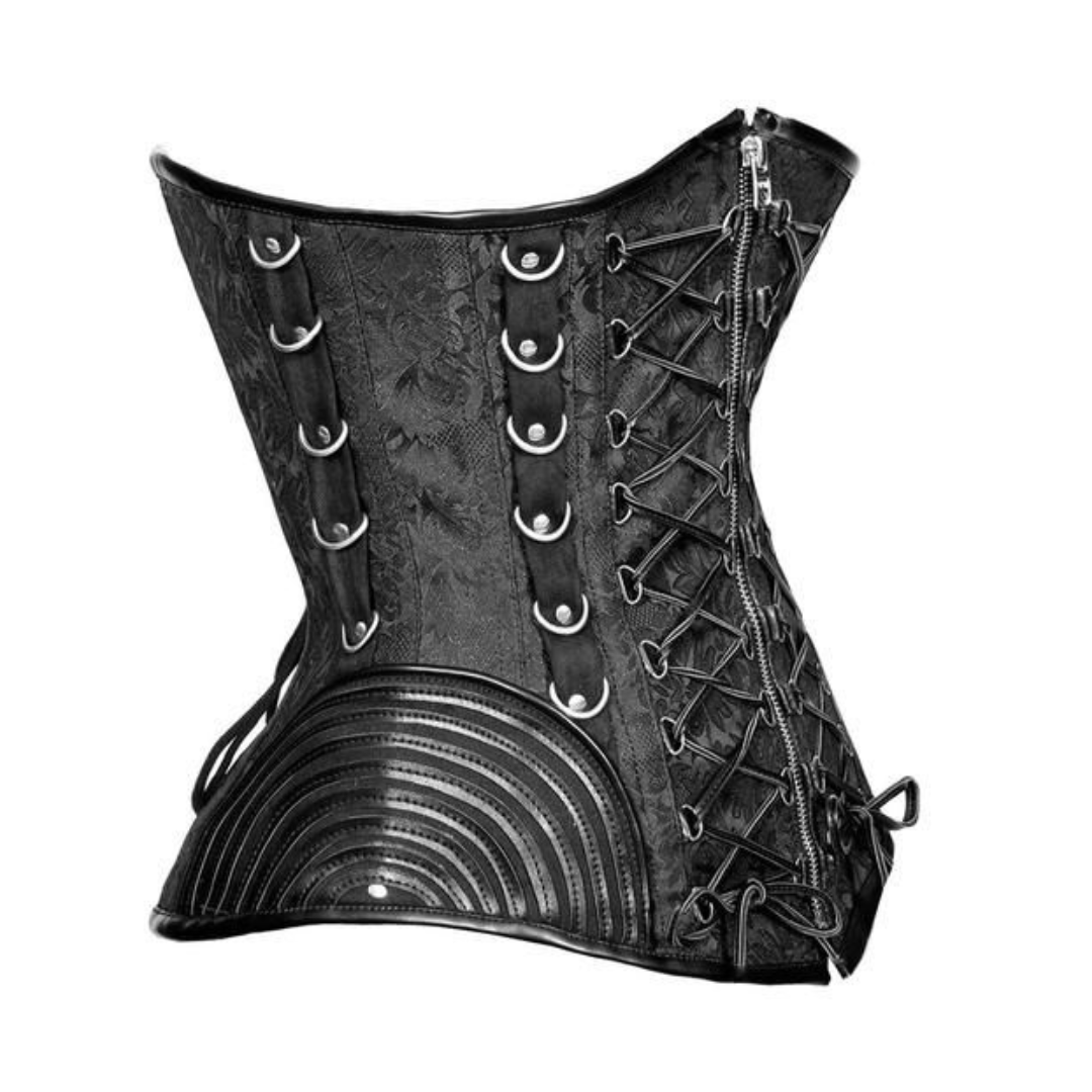 Naughty Kitten Isis Criss-Cross Underbust Corset Front View