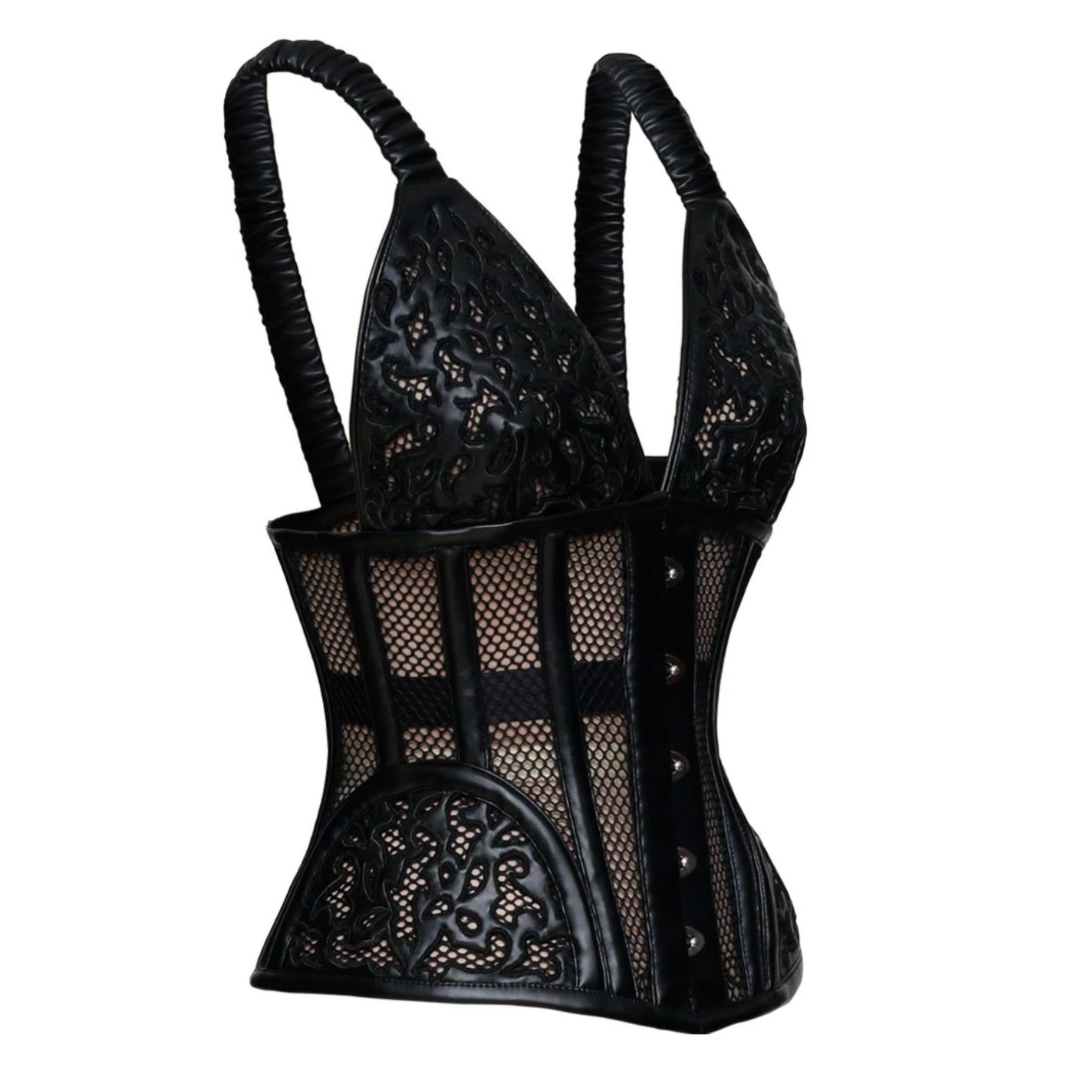 Naughty Kitten Clothing Kitten Luci-Purr Authentic Steel Boned Mesh Corset Side View