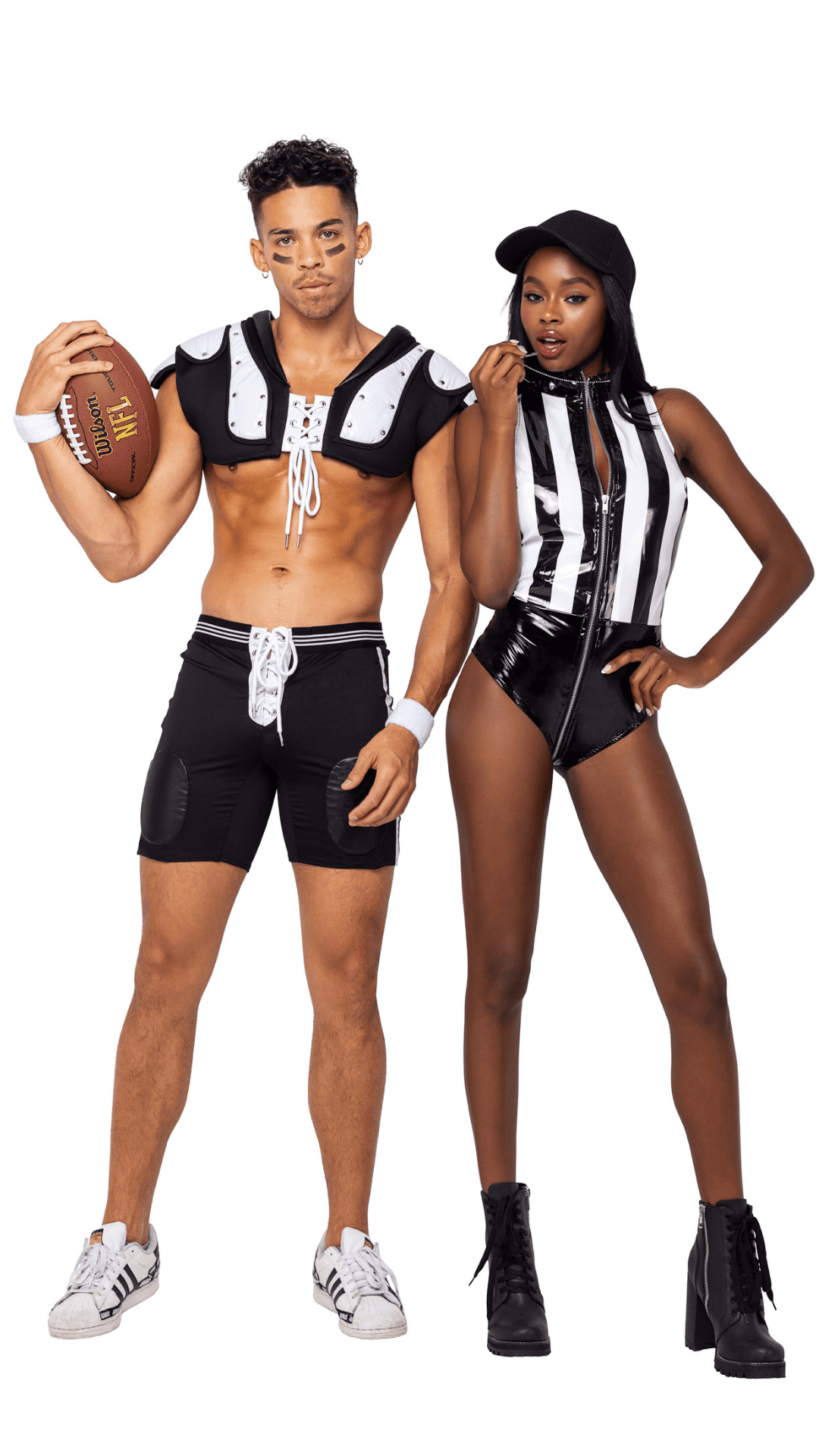 Naughty Kitten Clothing Men’s Football Touchdown Hunk Costume Front View Halloween Couples Costume