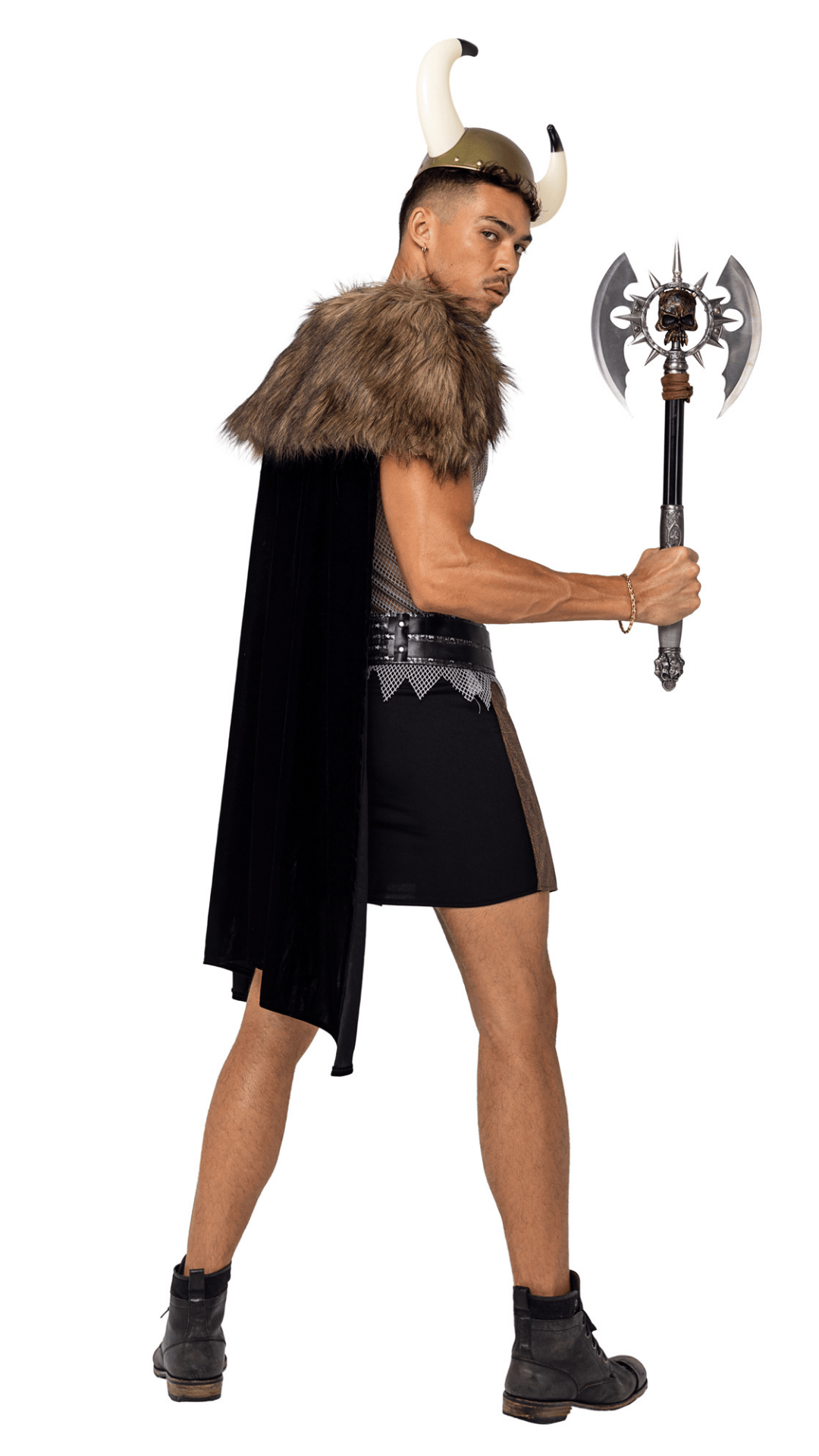 Naughty Kitten Clothing Men's Valiant Viking Warrior Rear View Halloween Costume