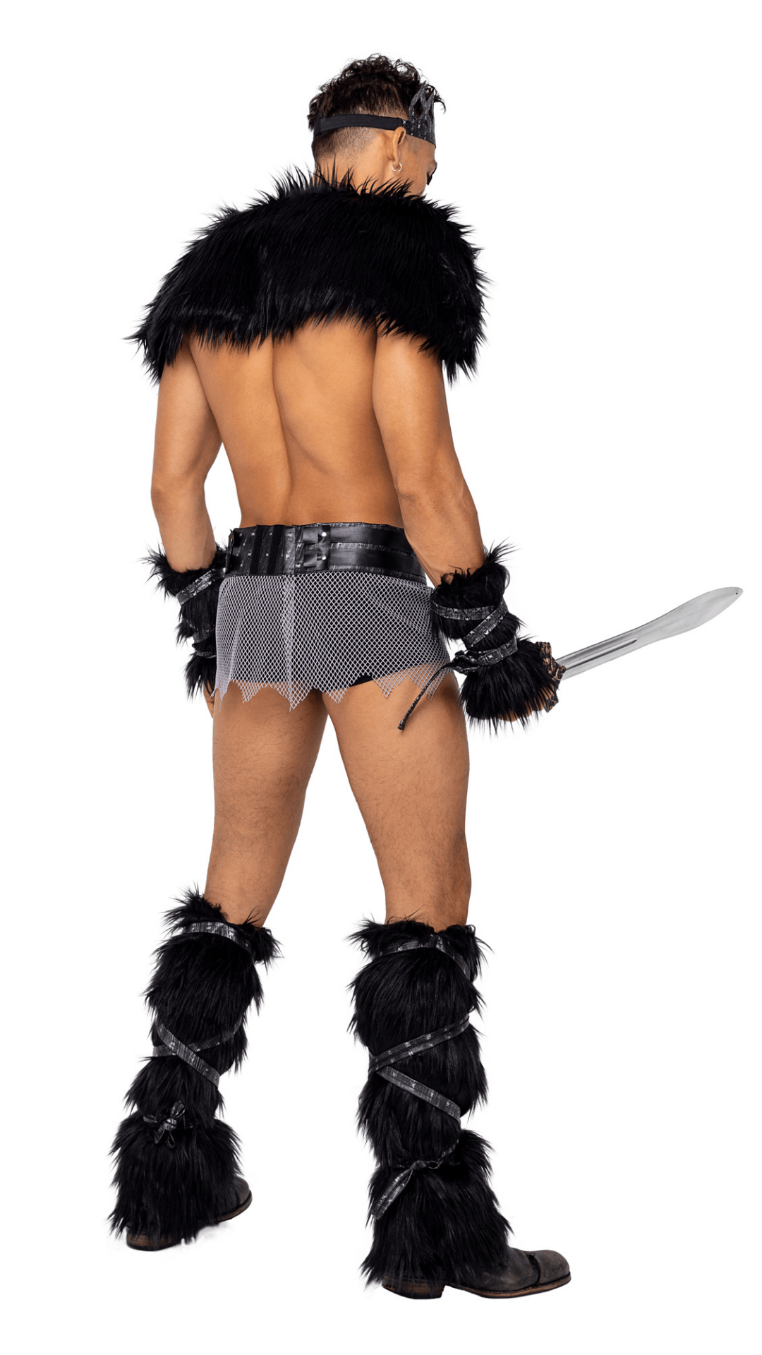 Naughty Kitten Clothing Mens Viking Hunk Halloween Costume Rear View
