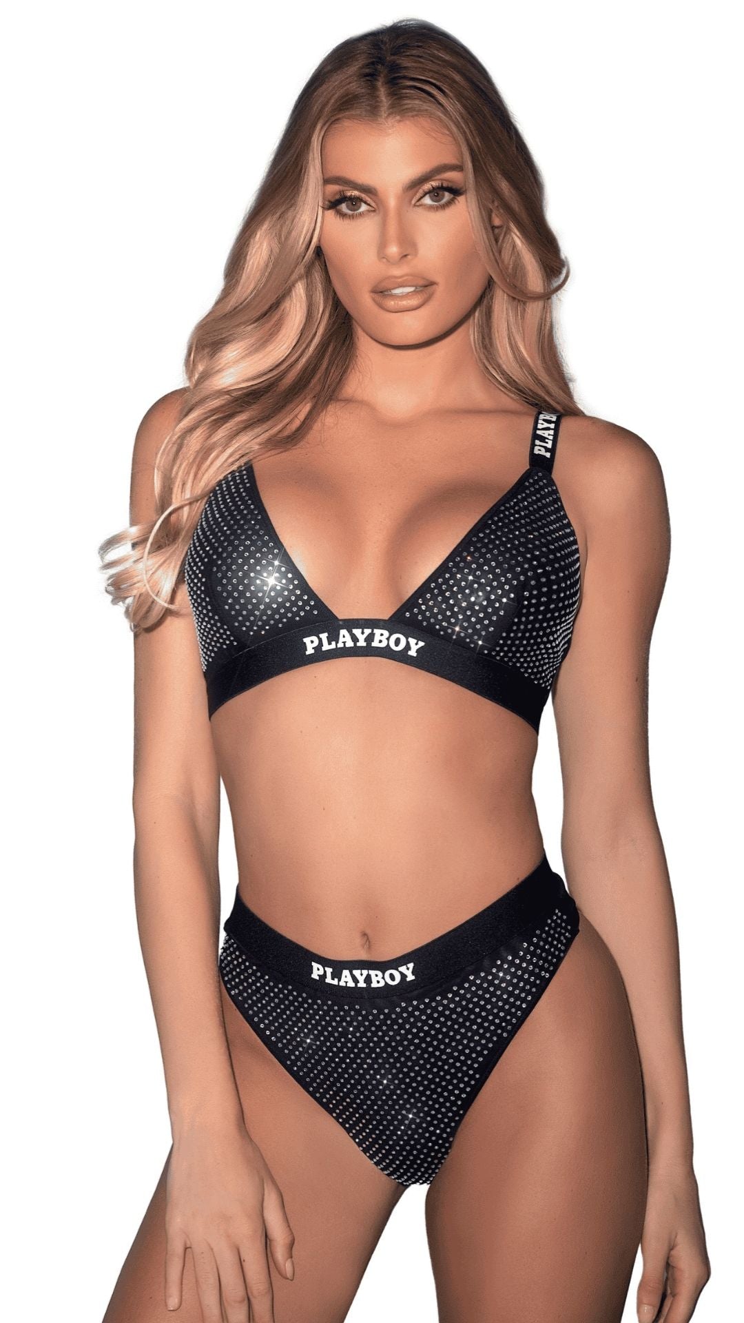 Naughty Kitten Clothing Playboy Disco Fever 2pc Set and Teddy front View Playboy Lingerie
