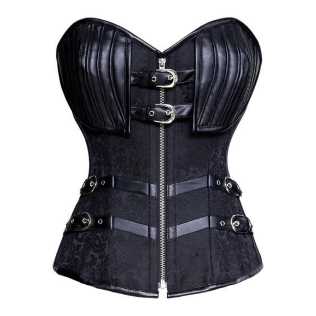 Naughty Kitten Salina Steel Boned Corset Front View
