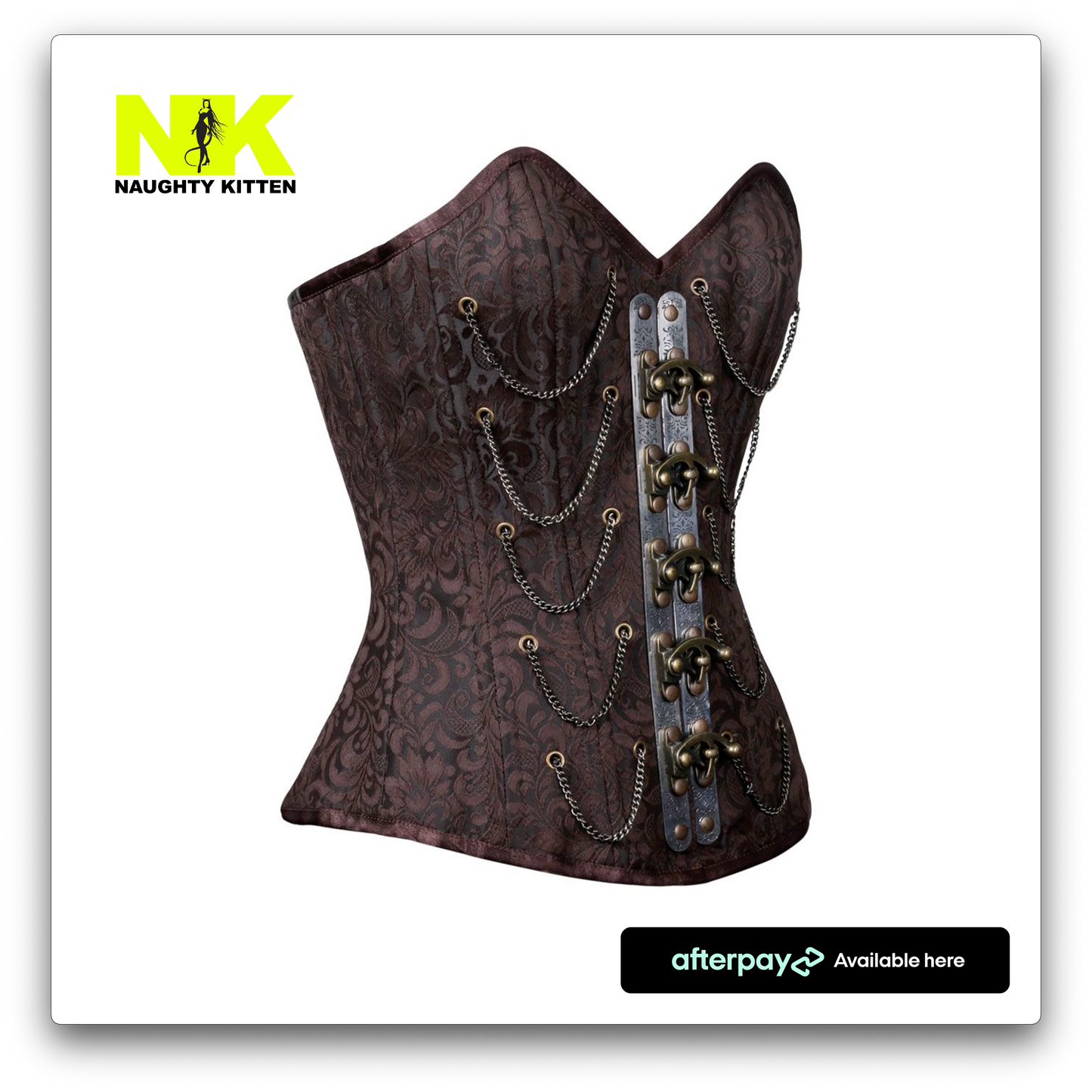 Naughty Kitten Sakima Deluxe Brocade & Chain Corset Side View