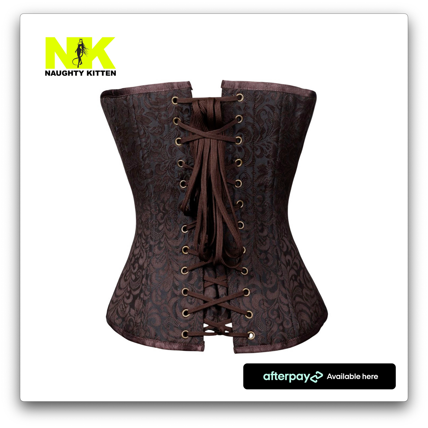 Naughty Kitten Sakima Deluxe Brocade & Chain Corset Rear Back View