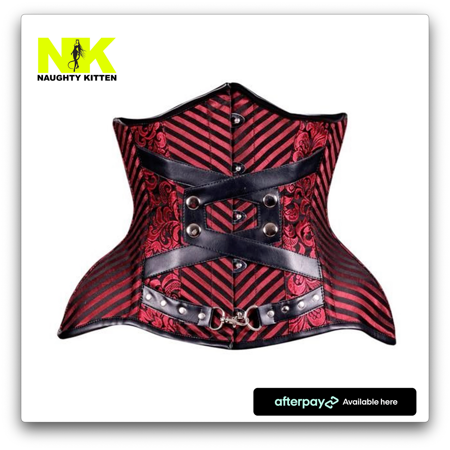 Naughty Kitten Clothing Raquel Deluxe Under Bust Corset Front View Front View