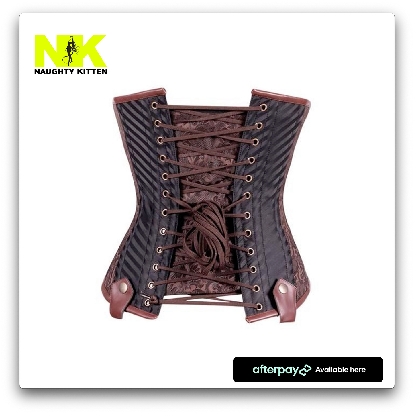Naughty Kitten Vera Steampunk Under Bust Corset Back Rear View