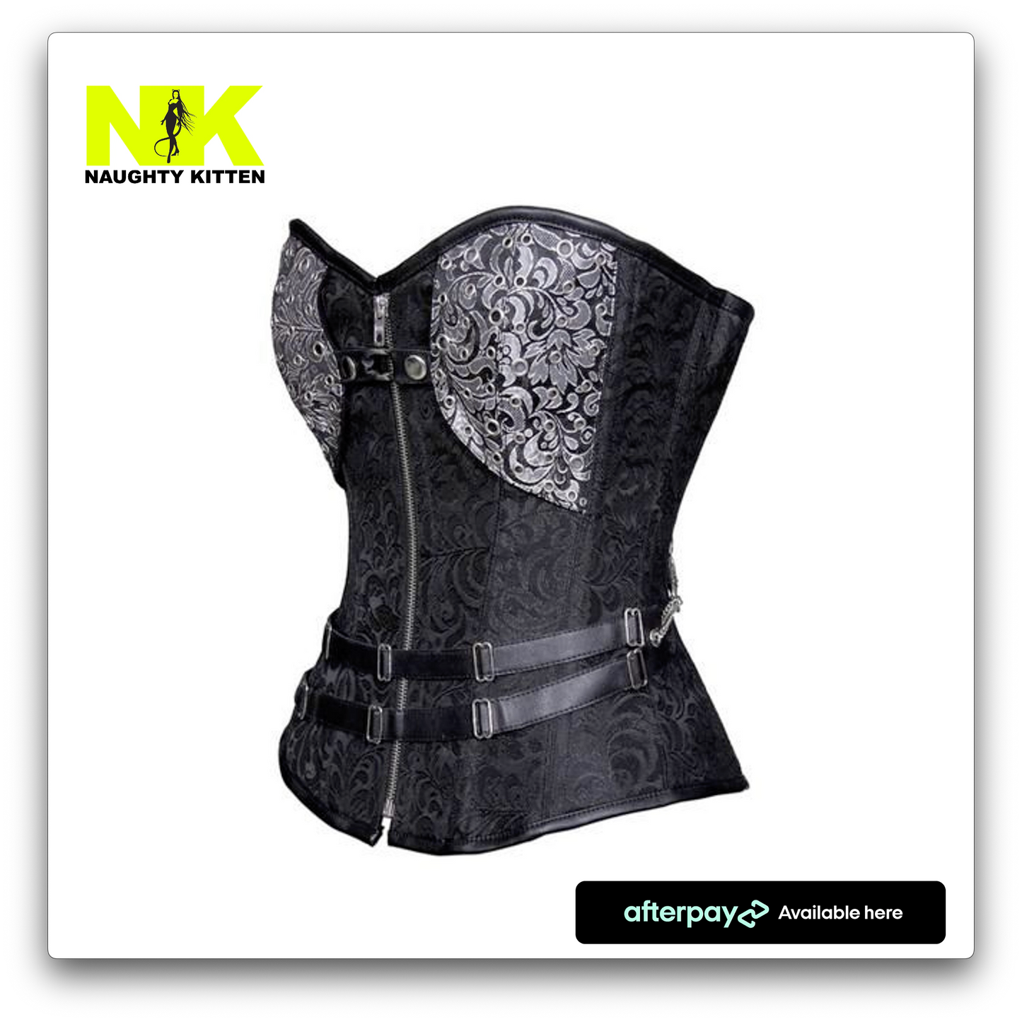 Naughty Kitten Clothing Zara Gothic Brocade Corset Side View