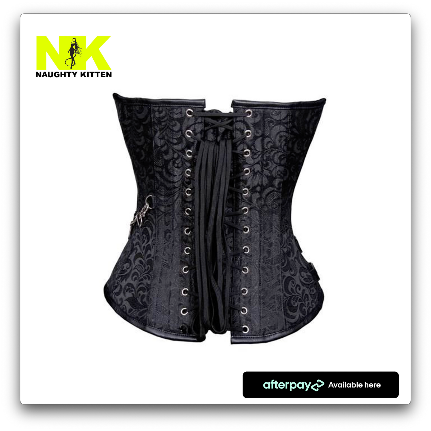 Naughty Kitten Clothing Zara Gothic Brocade Corset Back Rear View