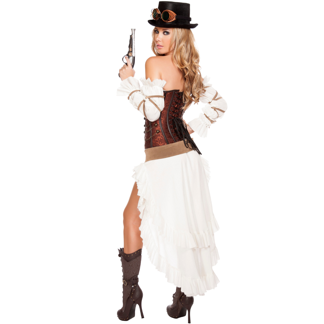 Naughty Kitten Clothing Sexy Steampunk Babe Costume Rear View Halloween Costume