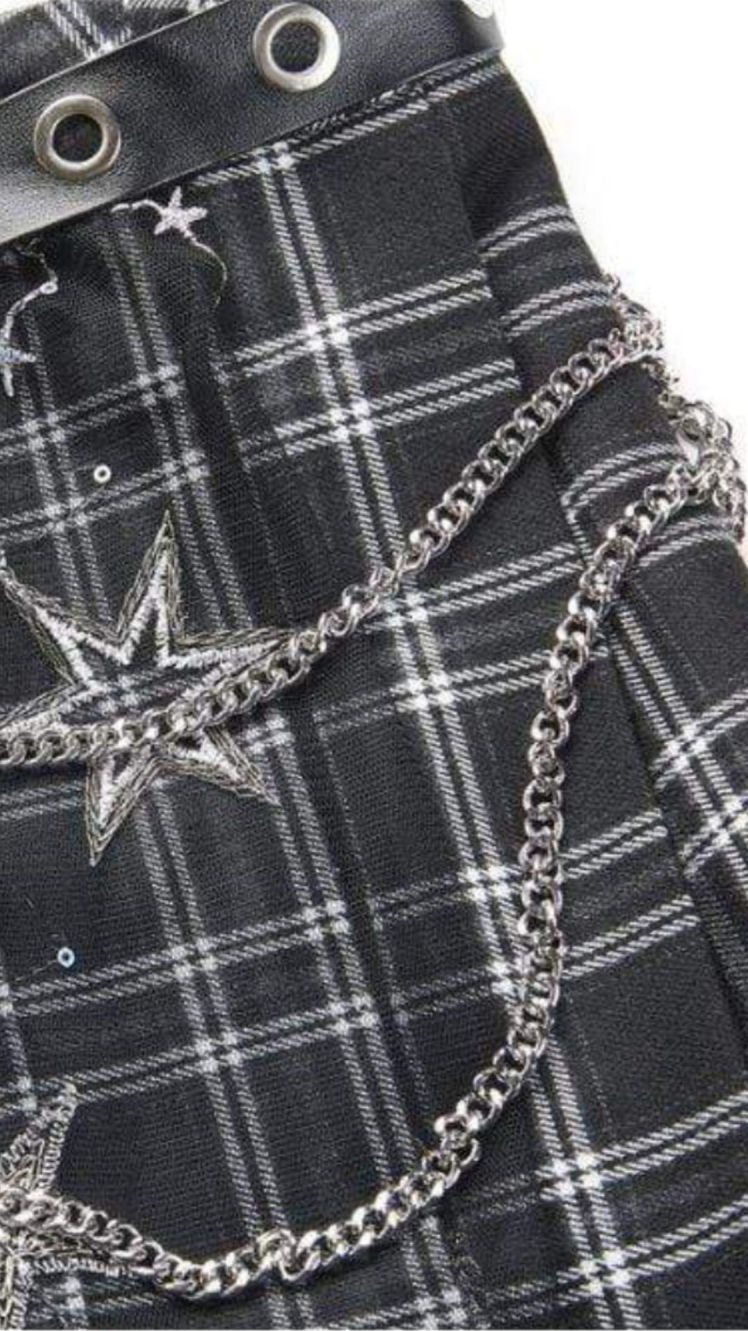 Naughty Kitten Clothing Tartan & Starr Punk Skirt Close Up View Gothic Alternative Women's fashion