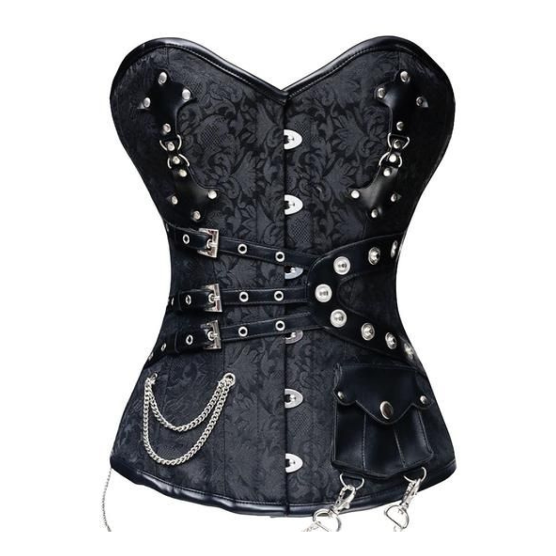 Naughty Kitten Tempest Brocade Premium Corset Front View