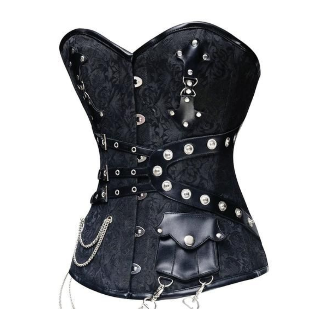Naughty Kitten Tempest Brocade Premium Corset Side View