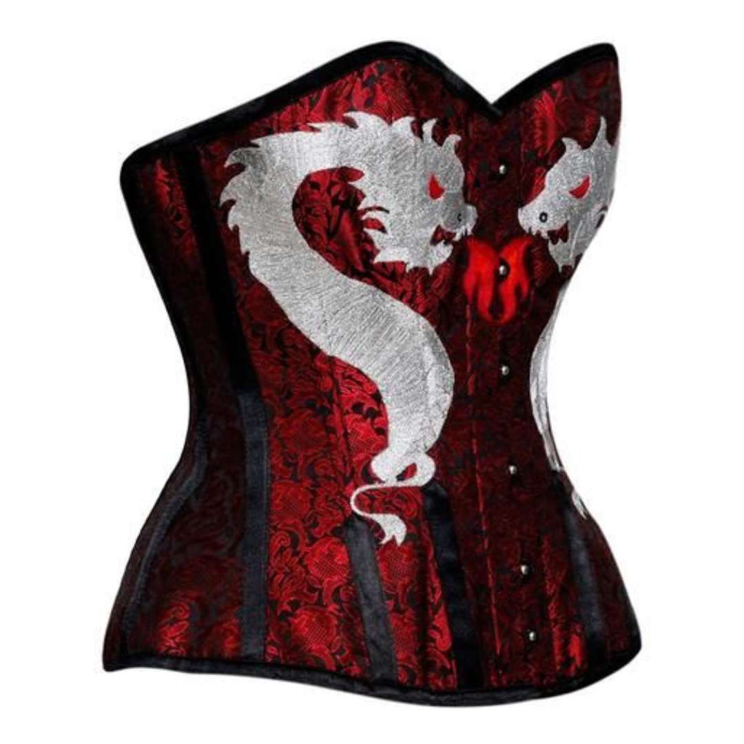 Naughty Kitten Trinity White Dragon Corset Side View