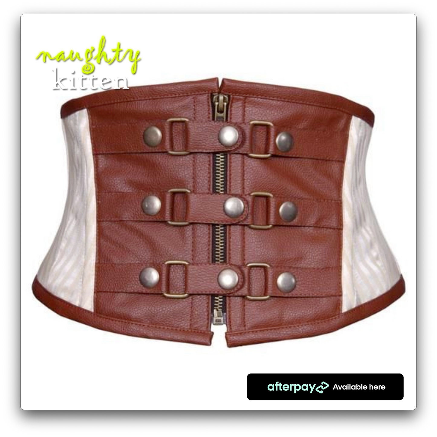 Naughty Kitten Ryleah Steampunk Corset Belt Front View