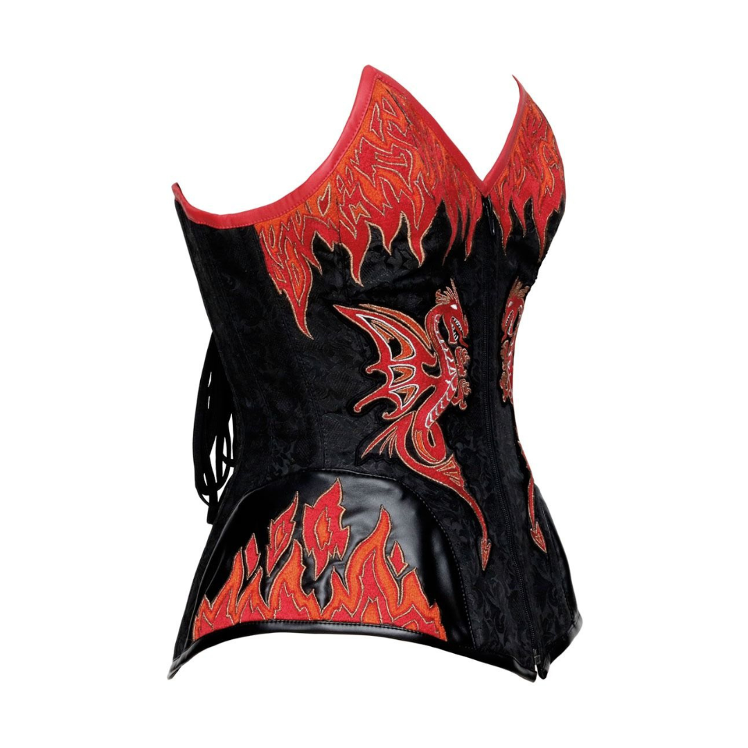 Naughty Kitten Clothing Astrid Dragon Flame Corset Side View