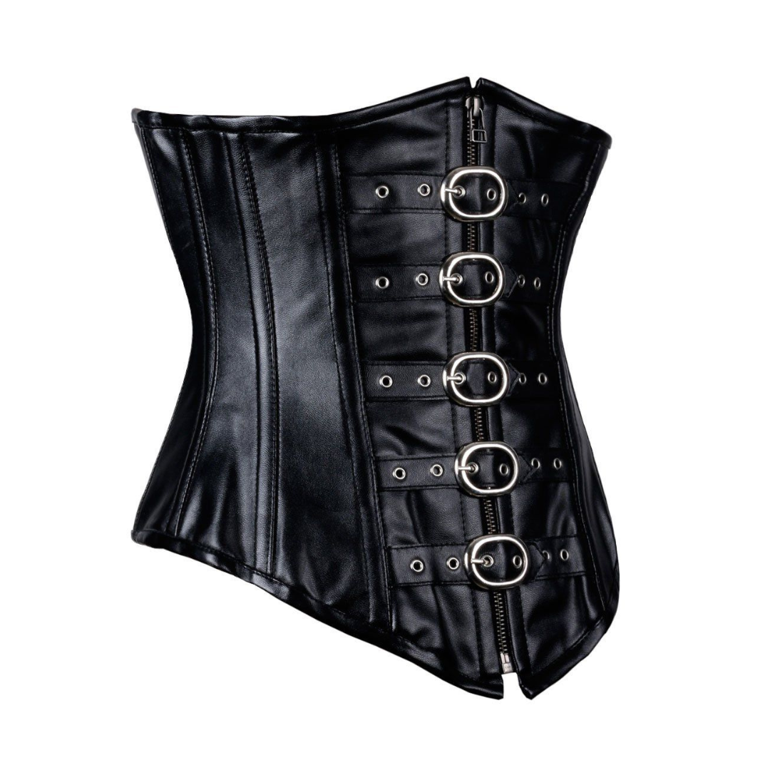 Belladonna Buckled Under-bust Corset Side View - Naughty Kitten Clothing