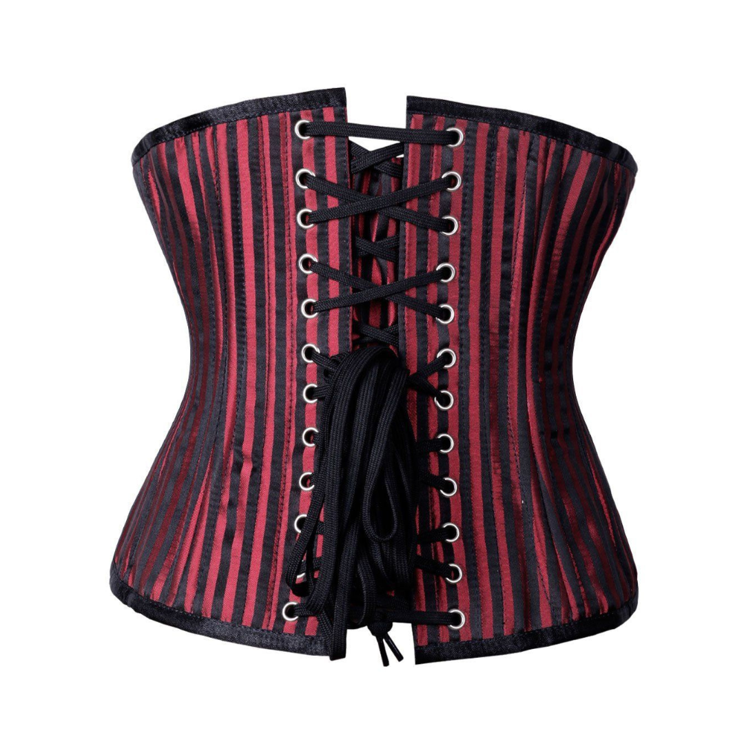 Naughty Kitten Clothing Belle Pinstripe Under Bust Corset Rear View