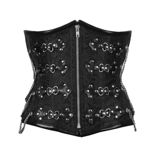 Bianca Gothic Under Bust Corset Front View - Naughty Kitten Clothing