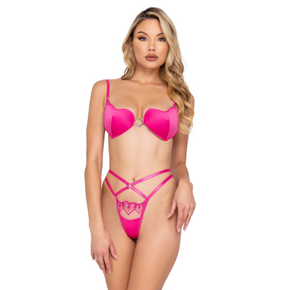 Naughty Kitten Clothing Bubblegum Heart Cup 2-Piece Set Front View Lingerie