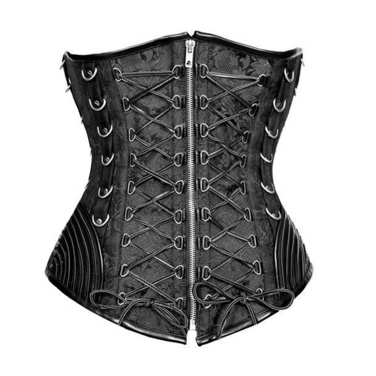 Naughty Kitten Isis Criss-Cross Underbust Corset Front View