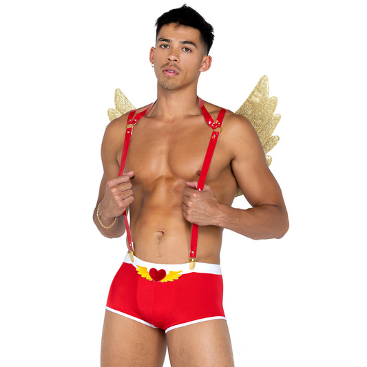 Naughty Kitten Clothing Mens Naughty Cupid 3-Piece Set Front View Men's Lingerie Men's Costume