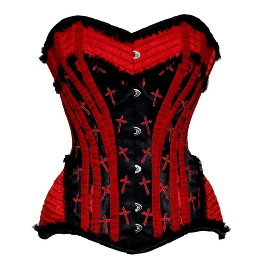 Naughty Kitten Persephone Crucifix Corset Front View