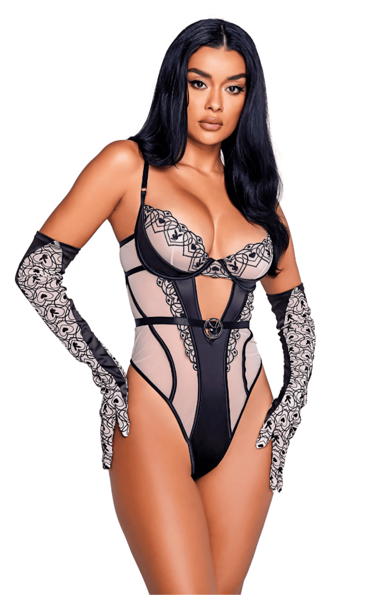   Naughty Kitten Clothing Playboy Bunny Kiss Teddy Front Playboy Lingerie