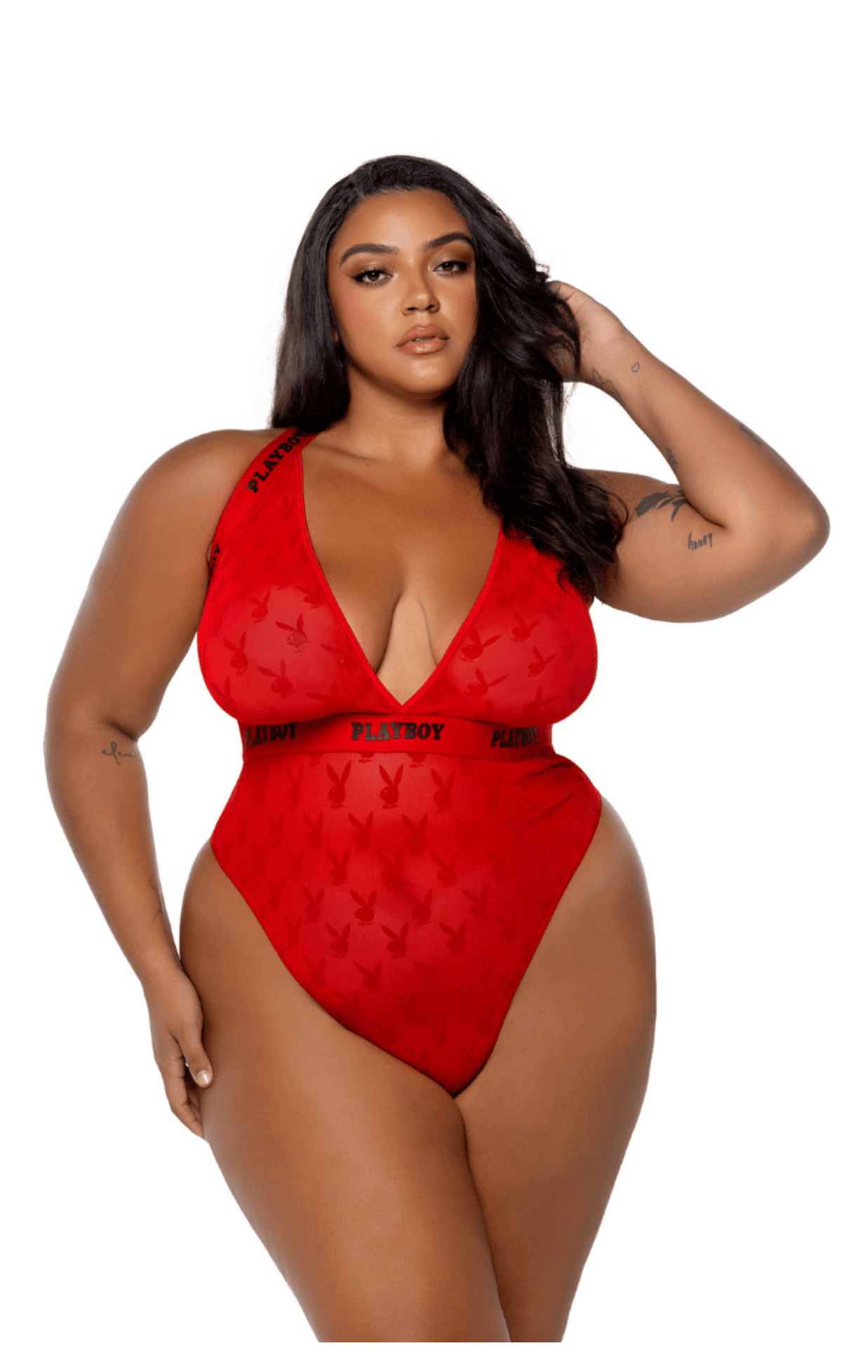 Naughty Kitten Clothing Playboy Bunny Rouge Teddy Front View Playboy Lingerie Plus size