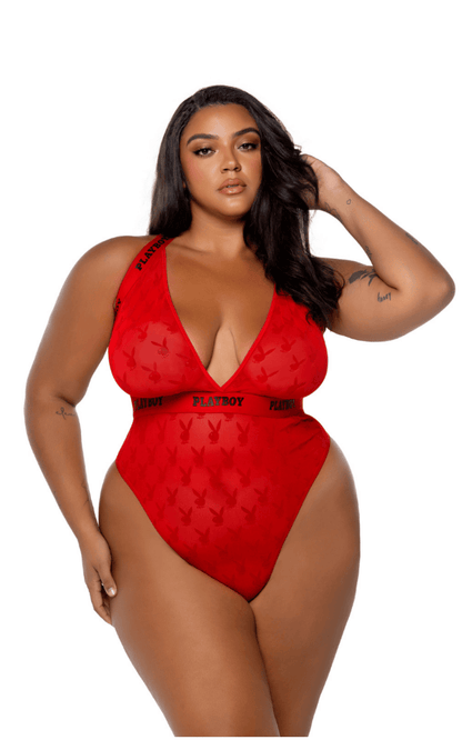 Naughty Kitten Clothing Playboy Bunny Rouge Teddy Front View Playboy Lingerie Plus size