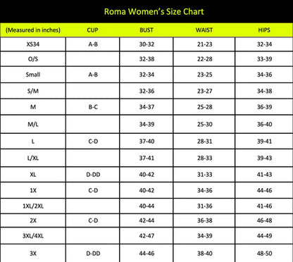 Naughty kitten Clothing Women's Size Chart