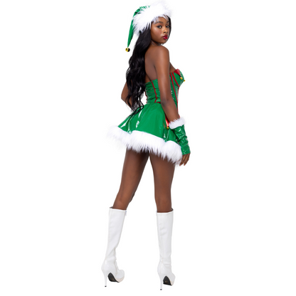 Naughty Kitten Clothing Santas Elf Costume Rear View Women's Christmas Costume