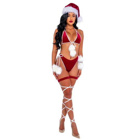 Naughty Kitten Clothing Santas Holiday Spirit Bikini Costume Front View Christmas Costume