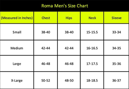 Naughty Kitten Clothing Roma Men's Size Chart